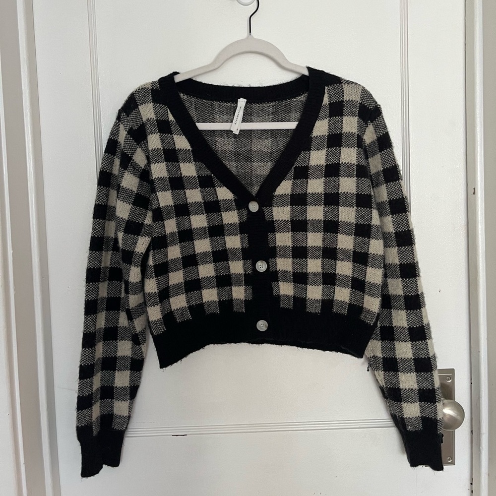 CLOSING SALE 
Warm Checkered Grandpacore Grunge Goth Cardigan